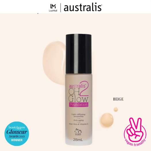 Kem Nền Mịn Nhẹ Che Phủ Cao Australis Oh 2 Glow Light Diffusing Foundation 28ml-Hàng Úc Chính Hãng