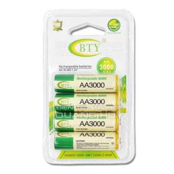 Pin sạc AA 1.2V Ni-MH hiệu BTY dung lượng 3000mAh (vỉ 4 viên)