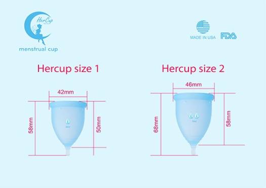 Cốc nguyệt san Hercup size A nhập khẩu chính hãng từ Mỹ tặng dung dịch vệ sinh + 1 vỉ  tiệt trùng + Cốc tiệt trùng