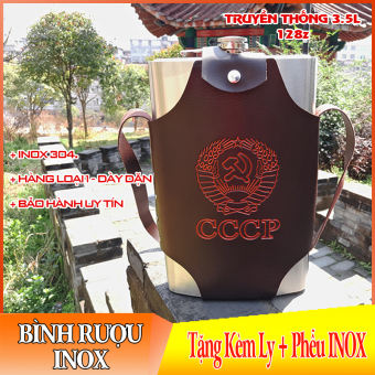 Bình ruou inox cccp dung tích 3.8L Tặng Kèm Phễu Rót Inox