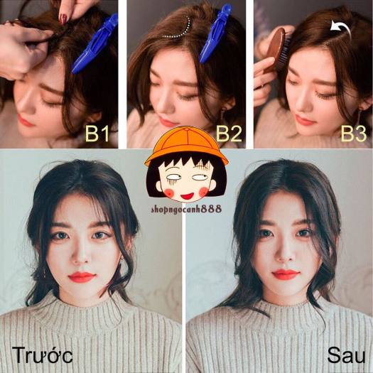 TÓC MÁI GIẢ MAI TÓC Giả NỮ ĐẸP Style Hàn Quốc - Tóc mái xoăn bên mai tiểu thư điệu đà - Tóc xoăn lơi 2 bên