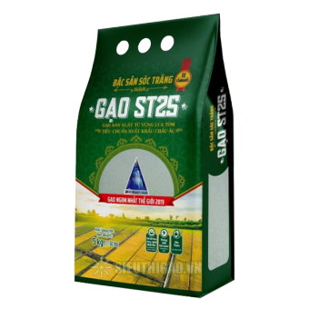 Gạo ST25 Vinaseed Túi 5Kg - Đặc Sản Sóc Trăng, sản xuất từ vùng lúa tôm