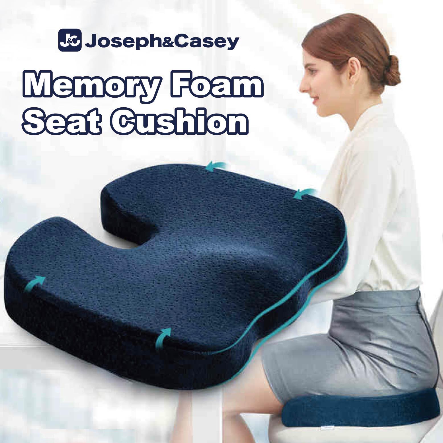 SEAMETAL Cushion Non-Slip Orthopedic Memory Foam Coccyx Cushion for  Tailbone Sciatica back Pain relief Comfort Office Chair Car Seat