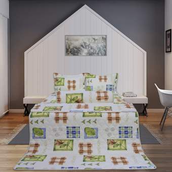 Bộ chăn drap gối cotton hoa Hometex 180x200 cm