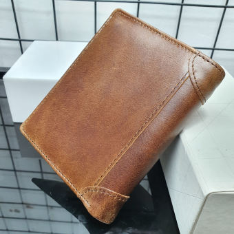 Ví Nam Da Bò Thật Cao Cấp, Bóp Nam Da Bò Sáp, Ví Nam Da Thật Dáng Đứng Sang Trọng