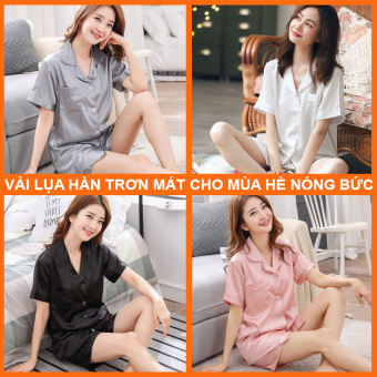 Bộ Pijama Lụa Ngắn Cộc Tay Nữ Cao Cấp MADELA, Pijama Lụa Nữ Mùa Hè, Đồ bộ mặc nhà nữ