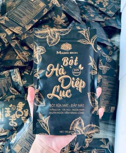 Bột Hà Diệp Lục Sạch Mụn Trắng Da