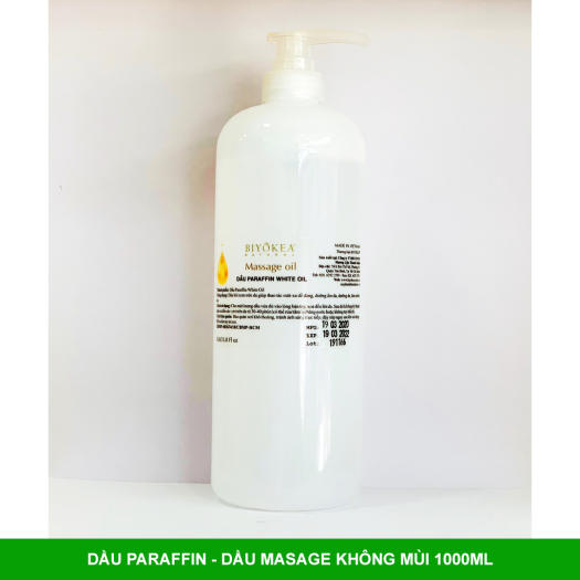 Dầu massage body Biyokea bôi trơn không mùi, không màu chuyên cho Spa chai 1 lít. Dầu matxa toàn thân, Yoni cho Nam, Nữ Tinh Dầu 100 Store