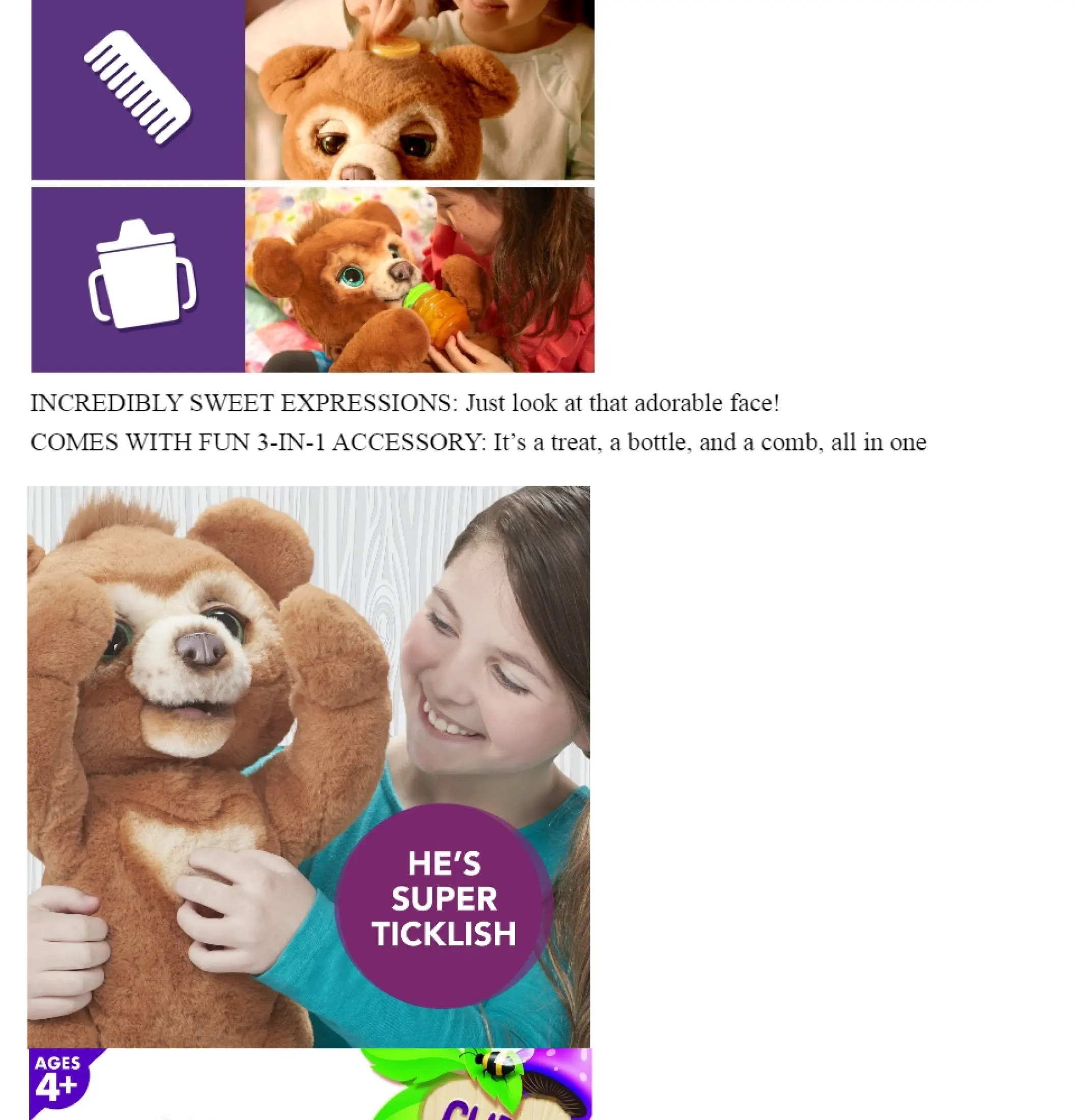 furreal cubby bear accessories