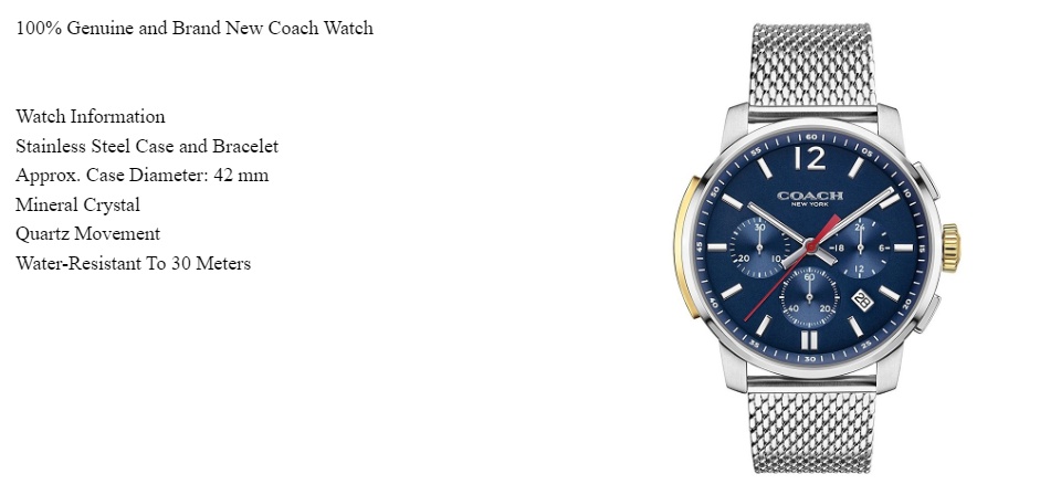 COACH　BLEECKER ブリーカー クロノグラフ 14602022 腕時計 Amazon.co.jp: [コーチ] メンズ BLEECKER ブリーカー 47ミリ