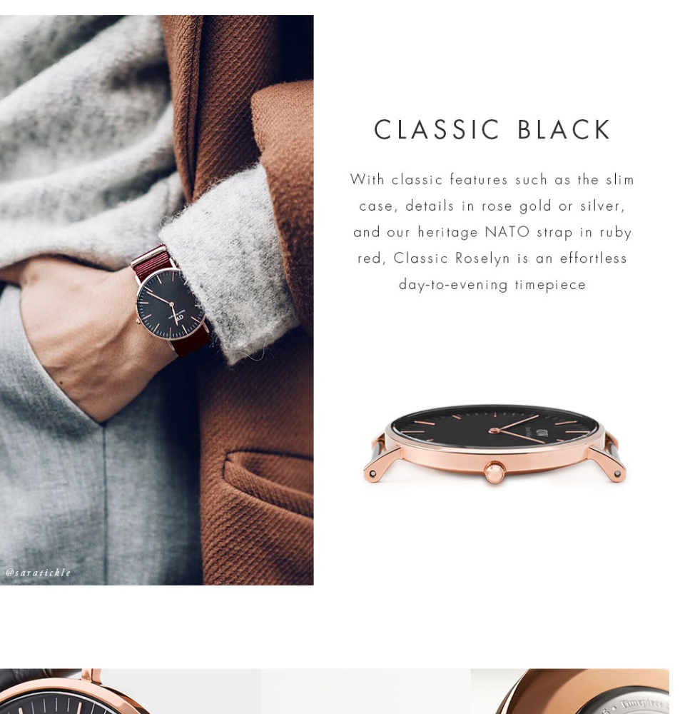 Daniel wellington classic black on sale roselyn