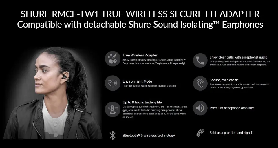 true wireless secure fit adapter shure