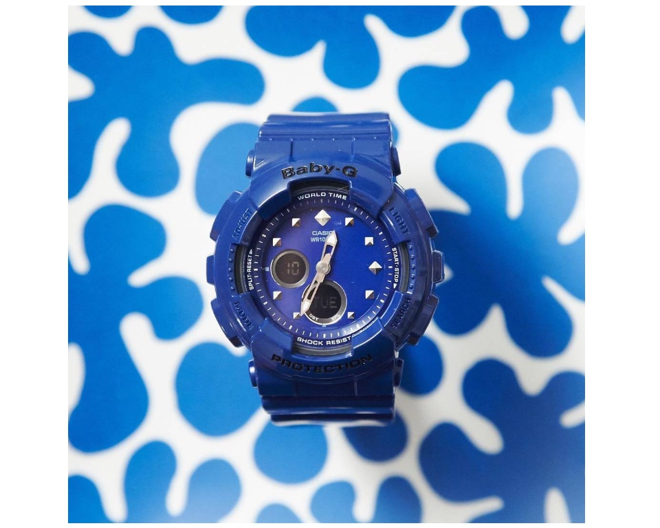 Casio Baby-G BA-125-2A Analog Digital Blue Resin Strap Blue Dial