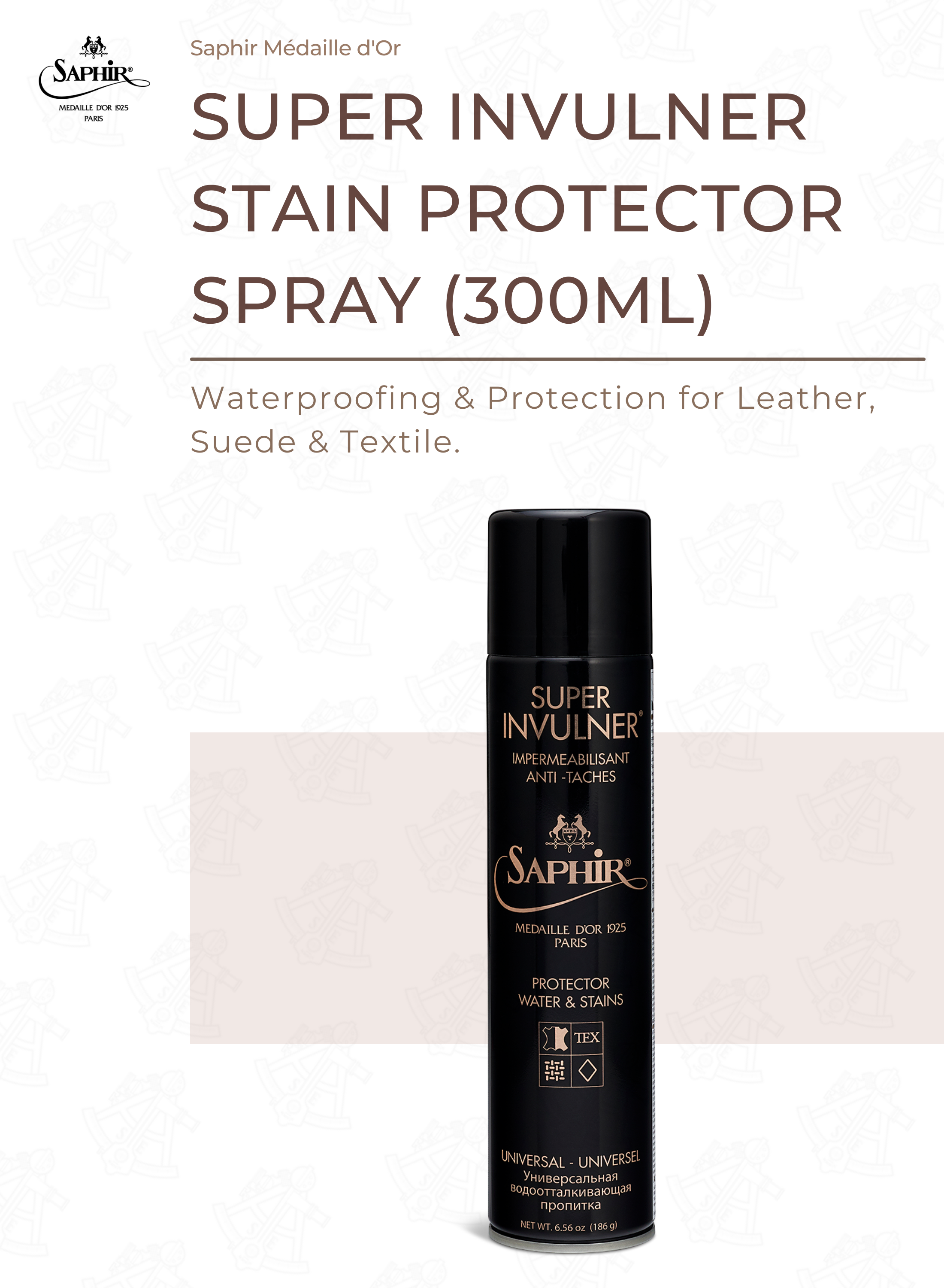 Waterproof spray anti-stain - Protector - Saphir Medaille d'or