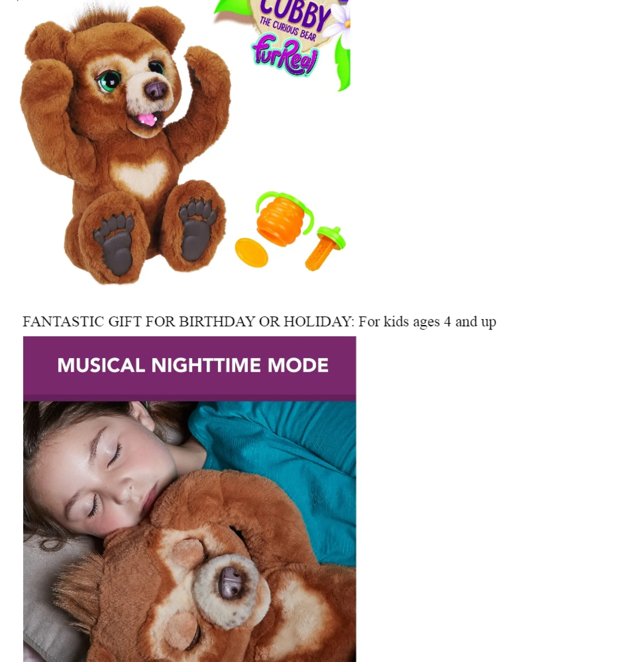 furreal cubby bear accessories