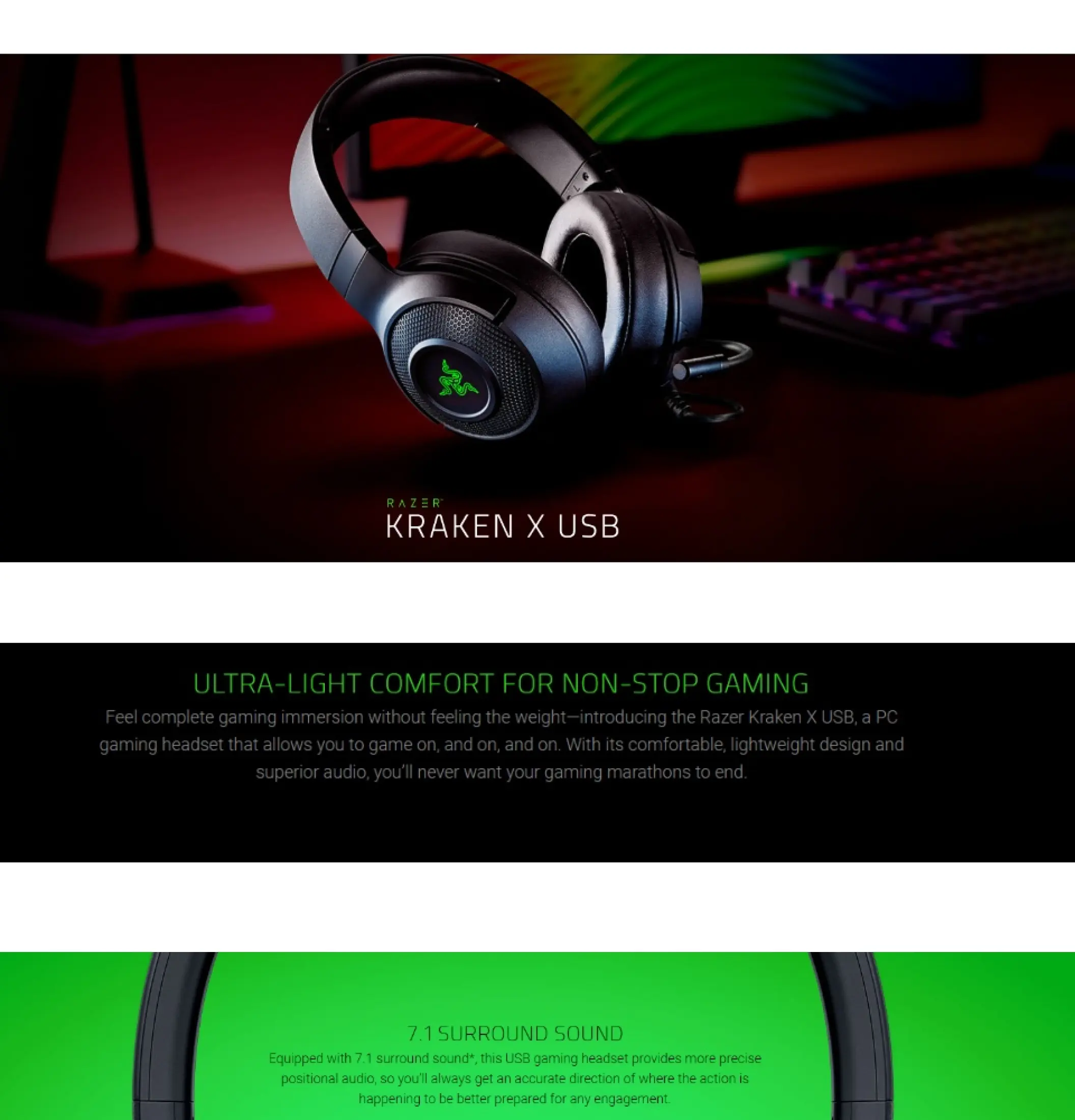 razer kraken usb essential surround sound usb headset