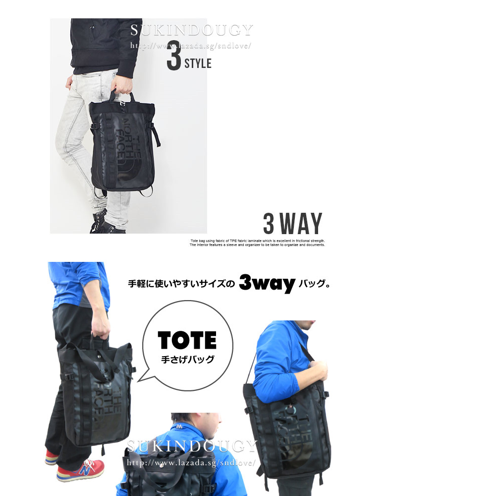 The North Face 100 Authentic 3 Ways Base Camp Backpack Totebag Shoulder Bag Lazada Singapore