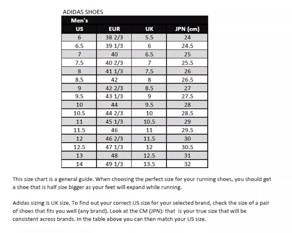 ultra boost 4.0 sizing guide