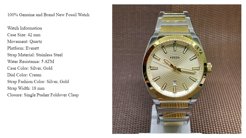 Original] Fossil FS5823 Everett Three 