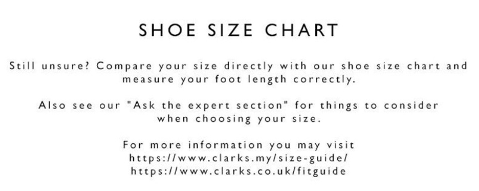 clarks size chart womens