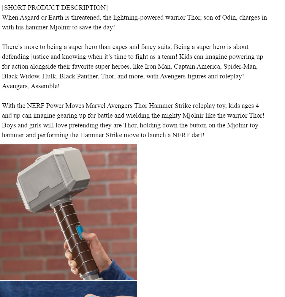 nerf avengers thor hammer