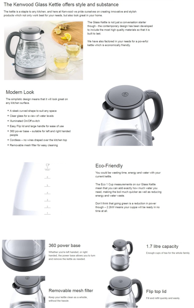 kenwood glass kettle zjg112cl