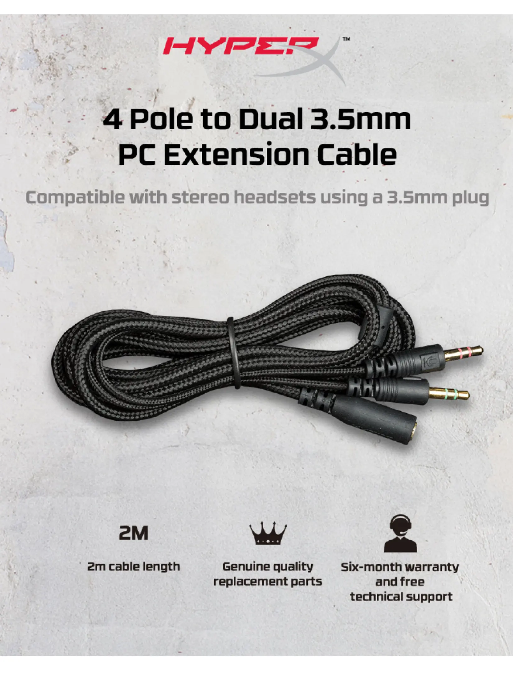 hyperx cloud pc extension cable