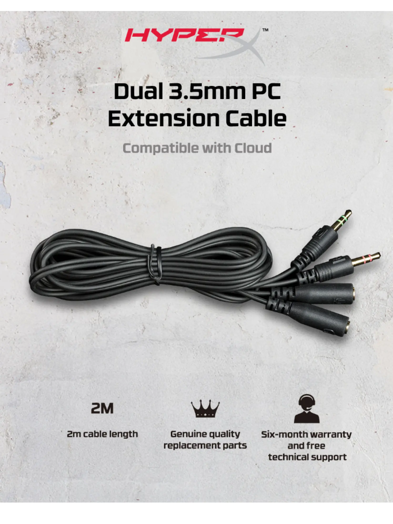 hyperx cloud pc extension cable