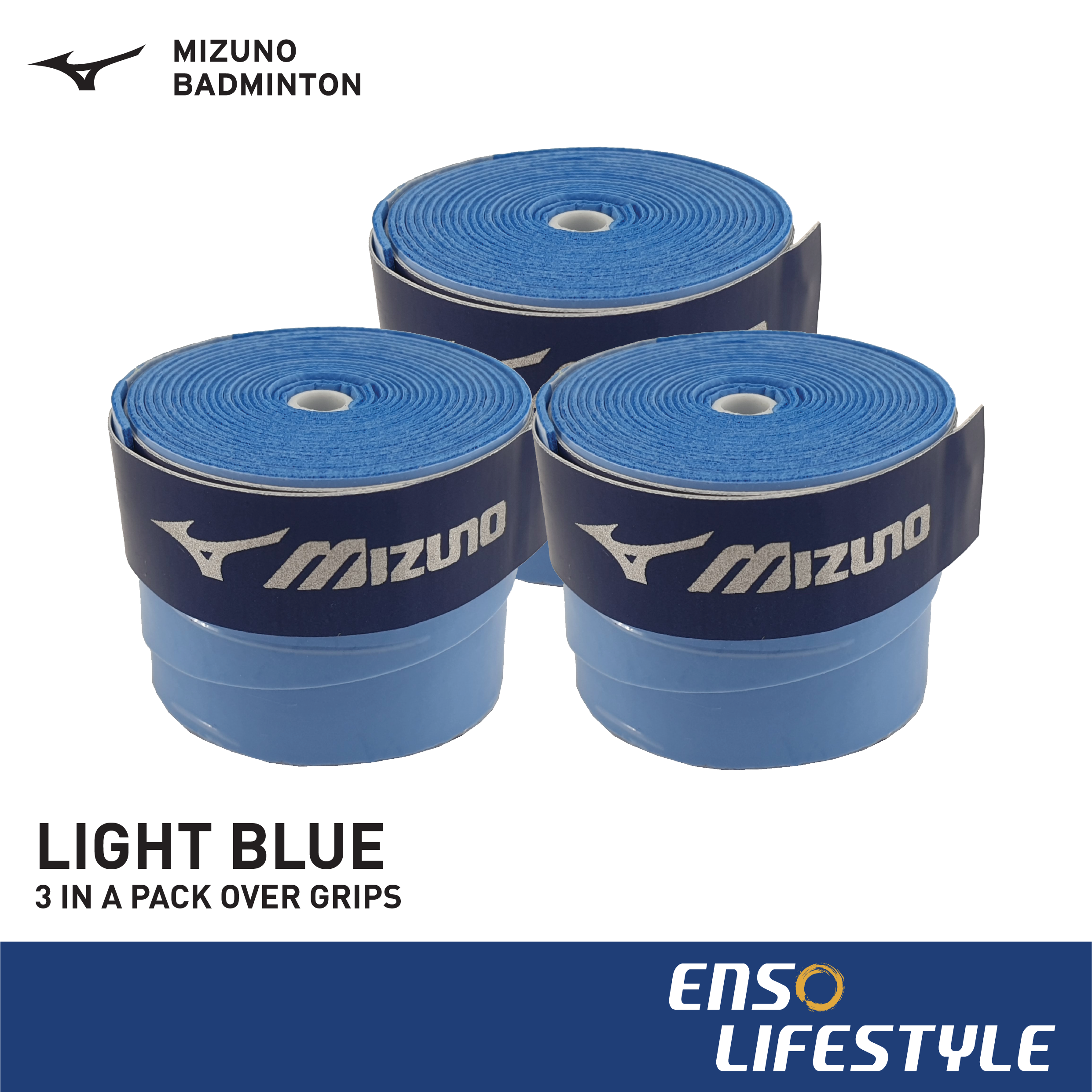 Mizuno Badminton Over Grip MG501 Overgrip 3pc pack Enso