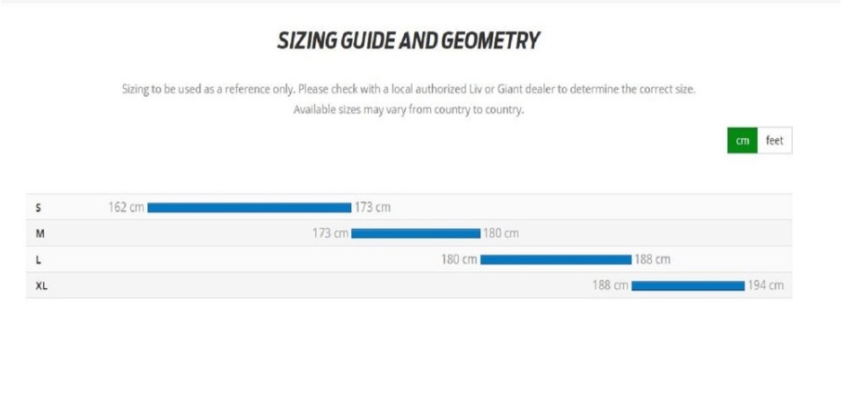 giant xtc size guide