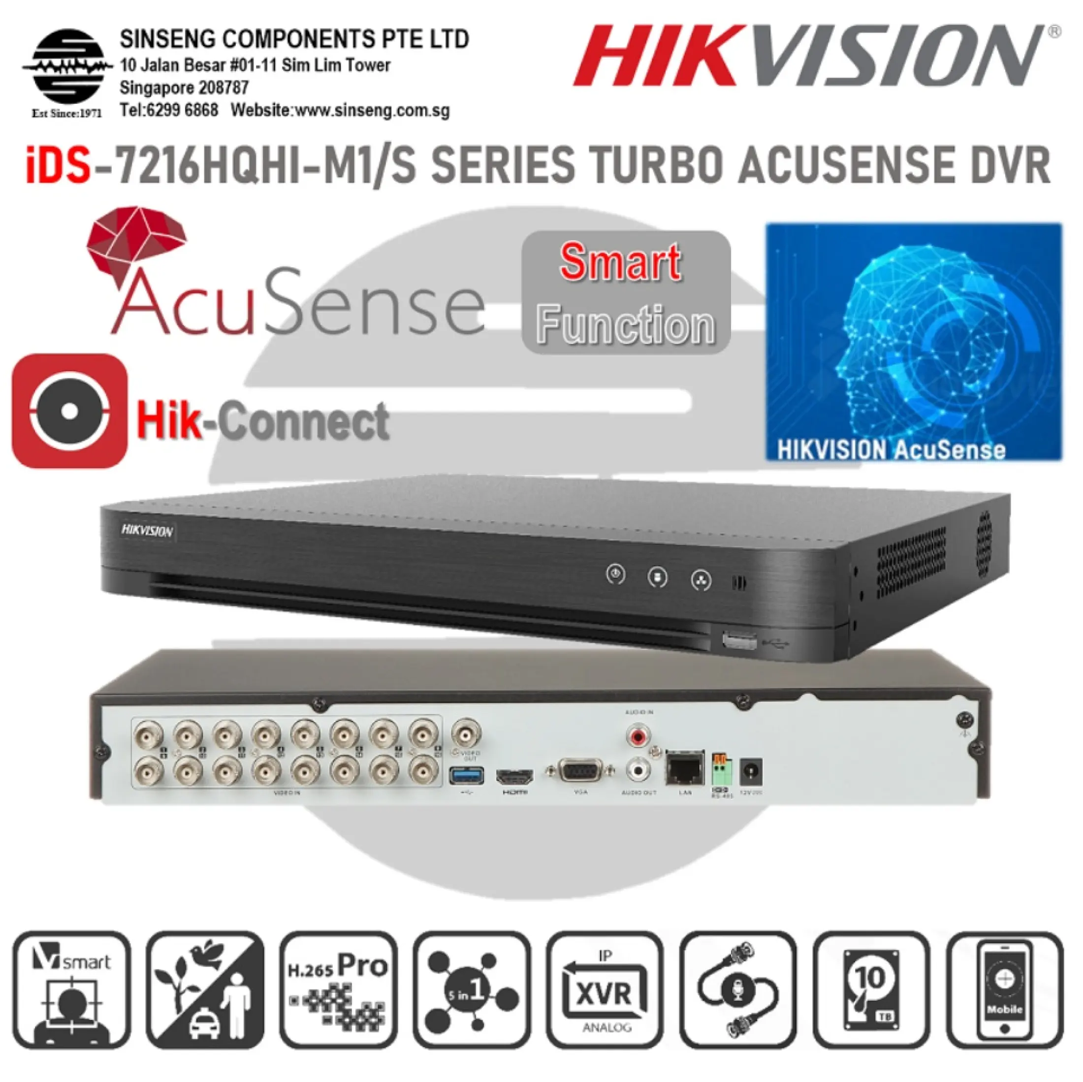 Hikvision 16ch Dvr Ids 7216hqhi M1 S Acusense Series Turbo Dvr With 1 Sata Pc Mobile App Hik Connect Lazada Singapore