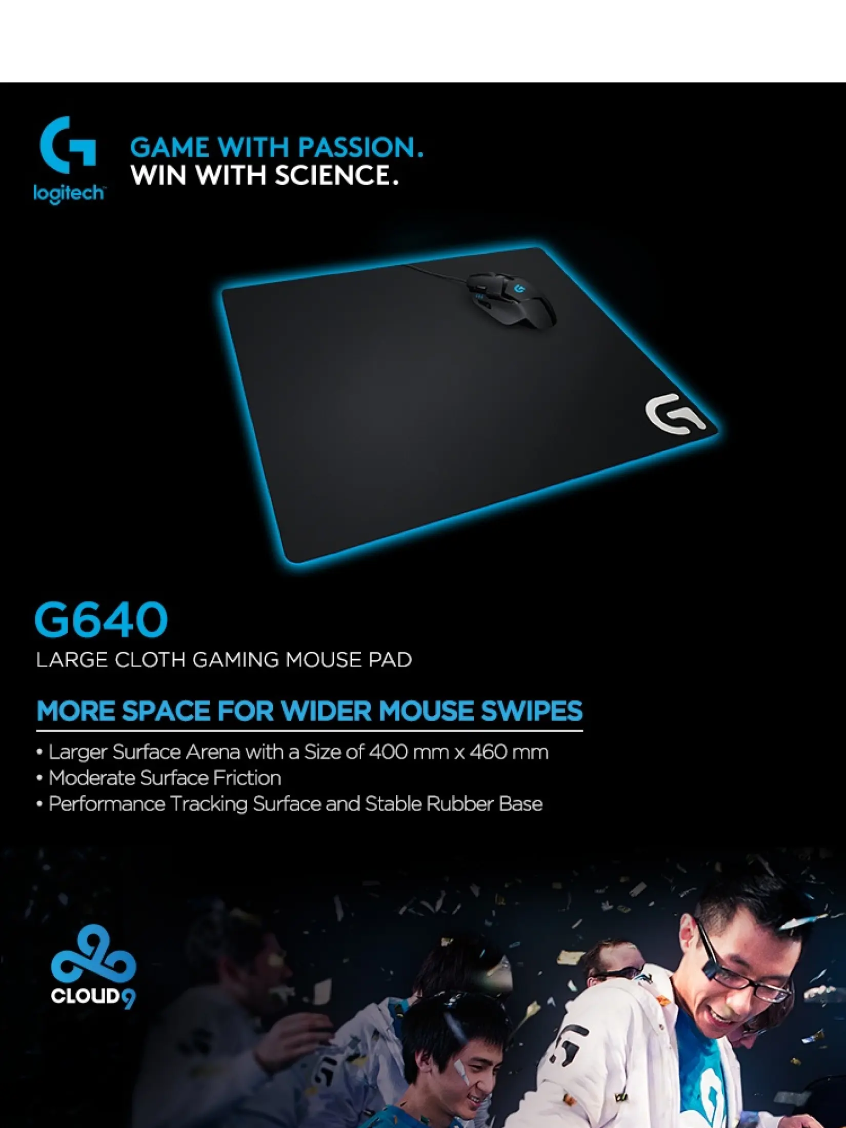 Logitech G640 Large Cloth Gaming Mousepad Lazada Singapore