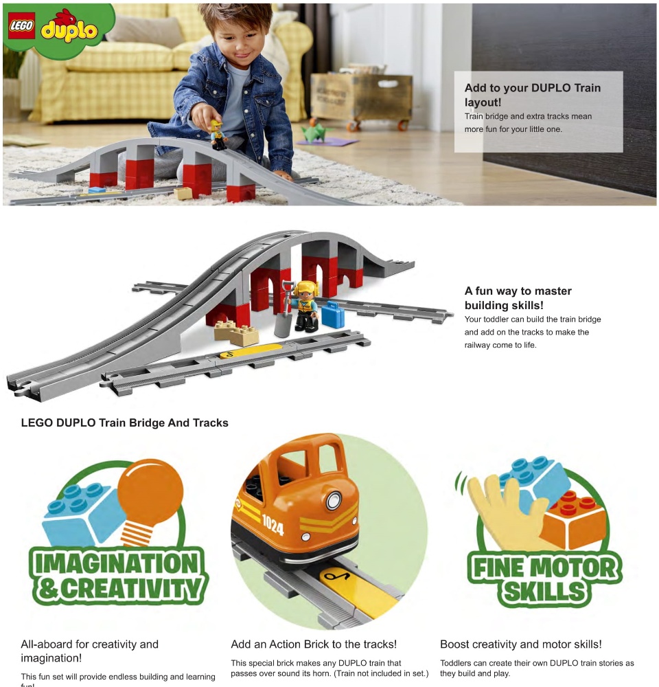 lego duplo train bridge and tracks 10872 building blocks