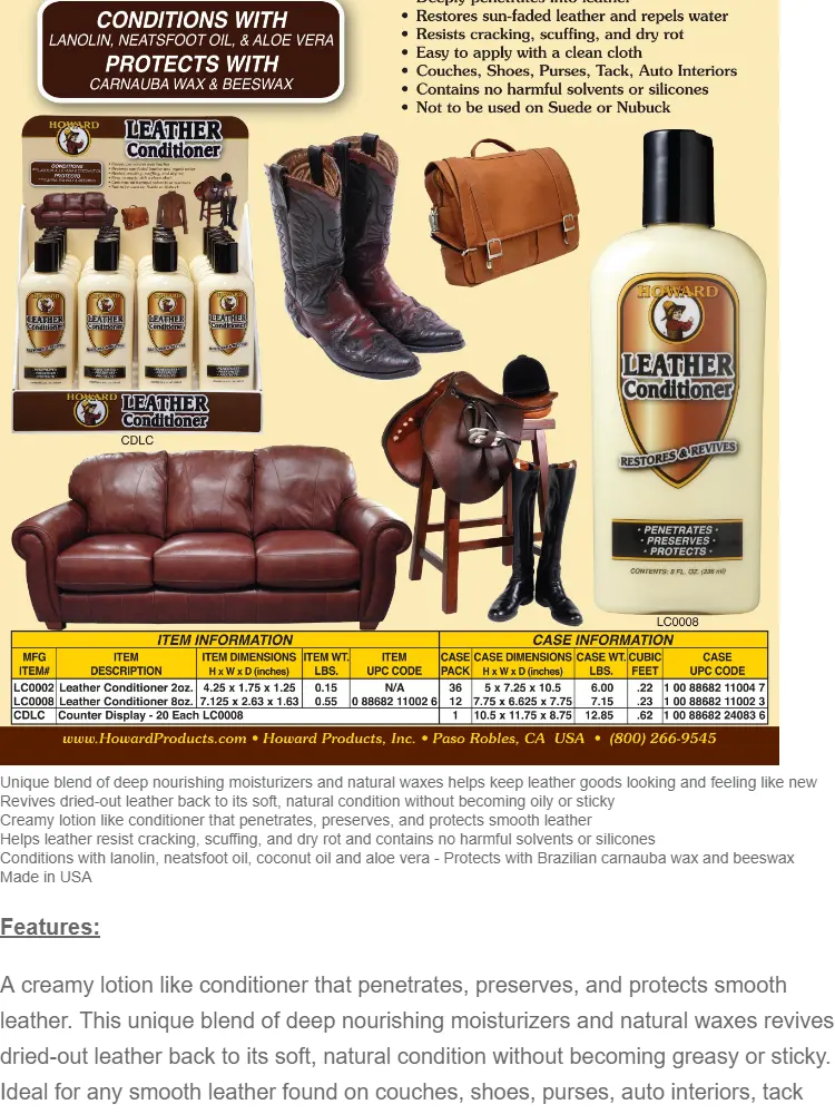 Howard Leather Conditioner 8oz Care Lotion Res And Revives From Usa Lazada Singapore - Howard Leather Conditioner Review Howard Leather Conditioner 8oz Care Lotion Res And Revives From Usa Lazada Singapore - Howard Leather Conditioner Review