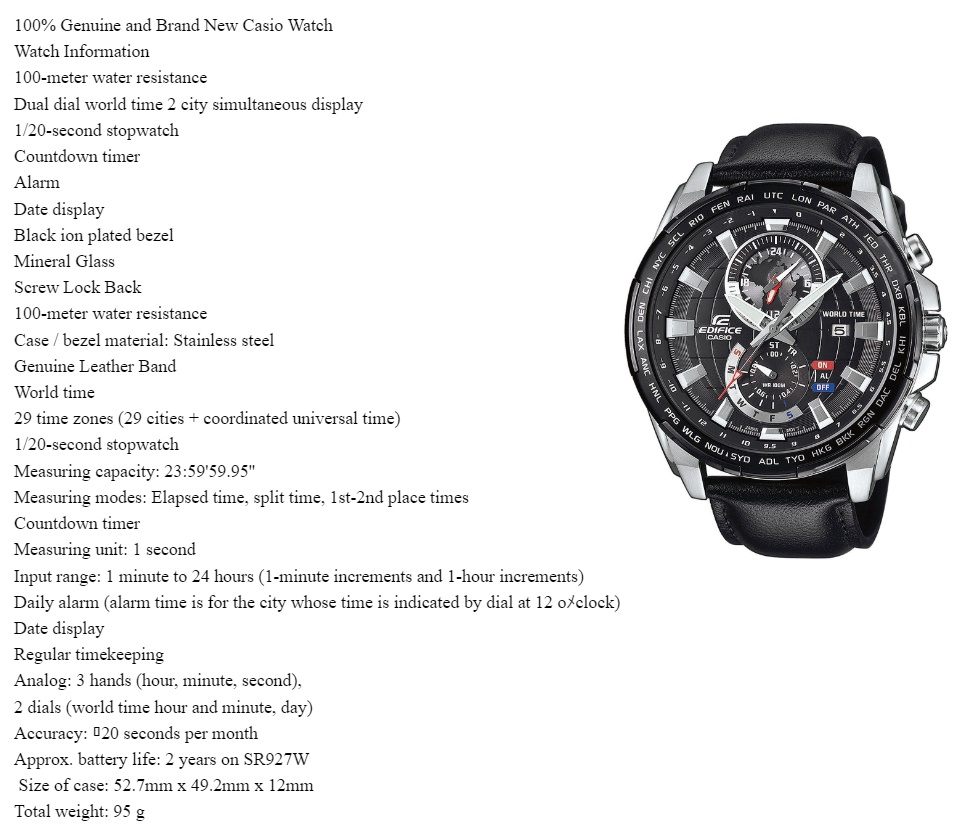 Casio on sale efr 550l