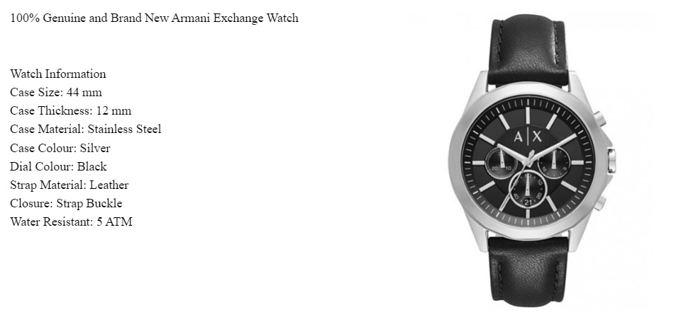 armani exchange ax1611