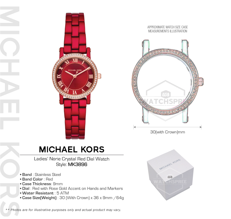 michael kors watch red strap