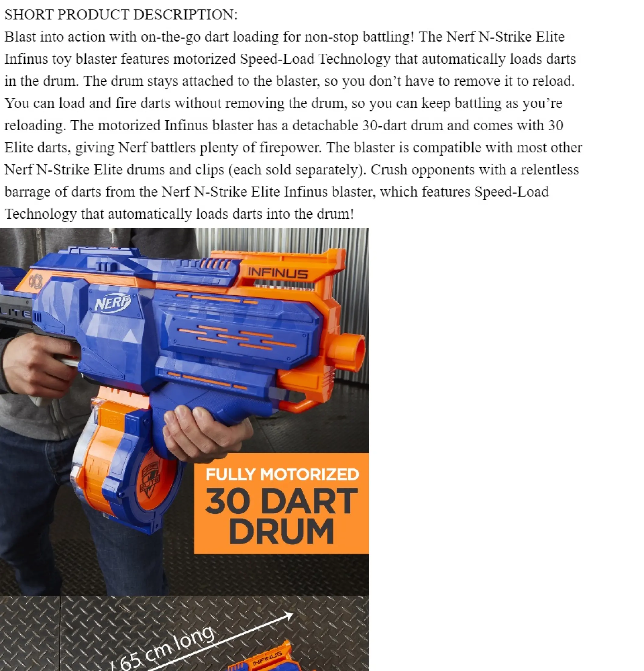 hasbro nerf n strike elite infinus blaster
