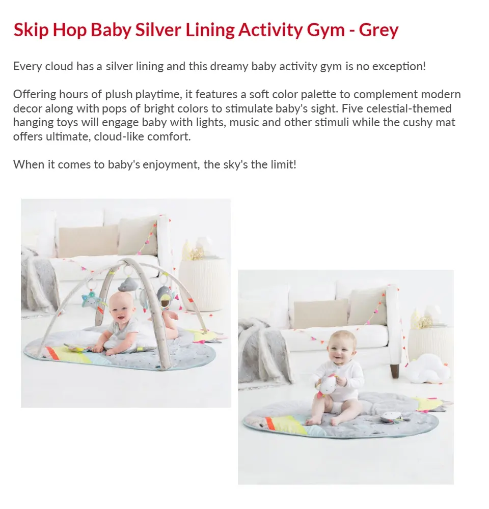 skip hop silver lining cloud activity gym