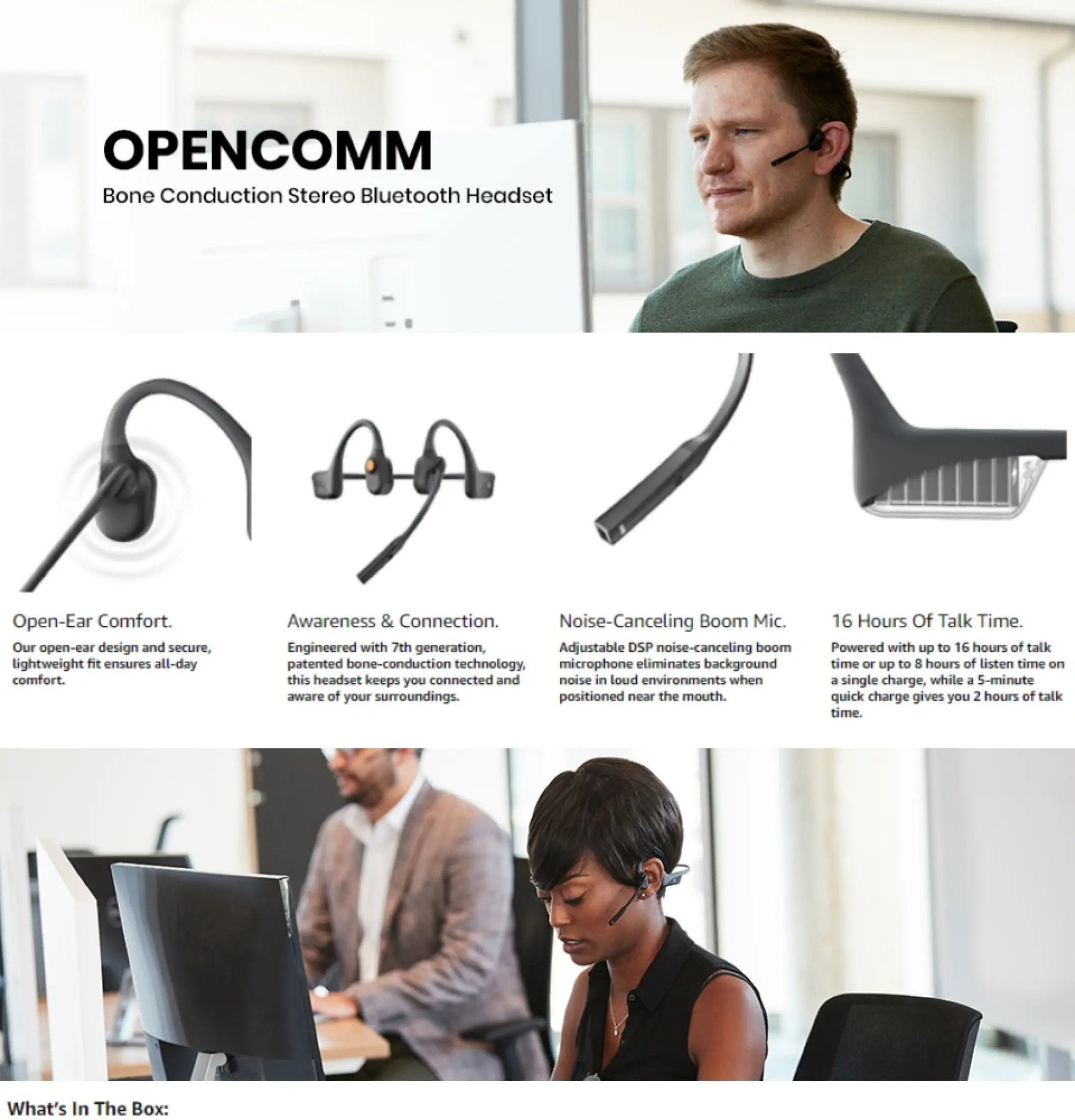 aftershokz opencomm bone conduction bluetooth headset