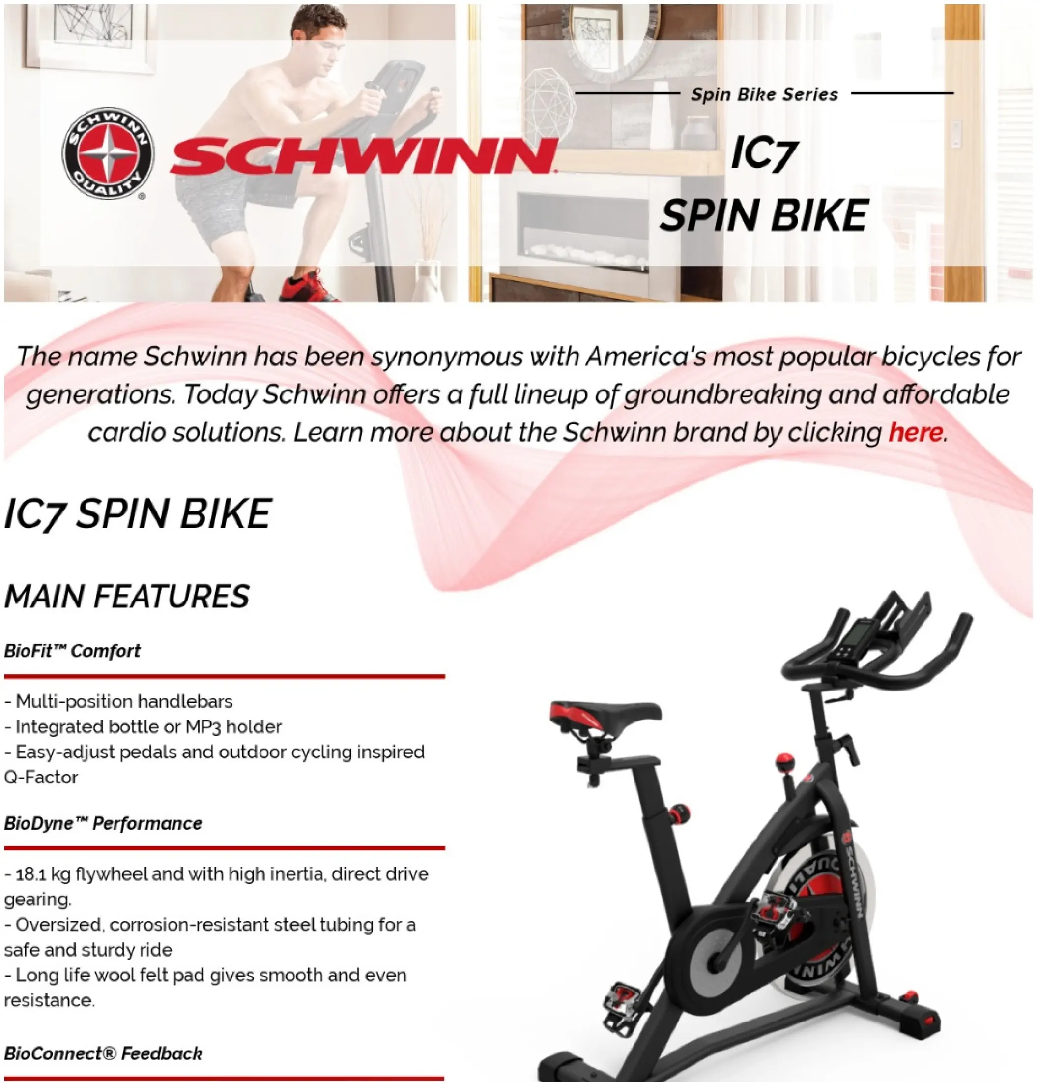 schwinn stationary spin bike