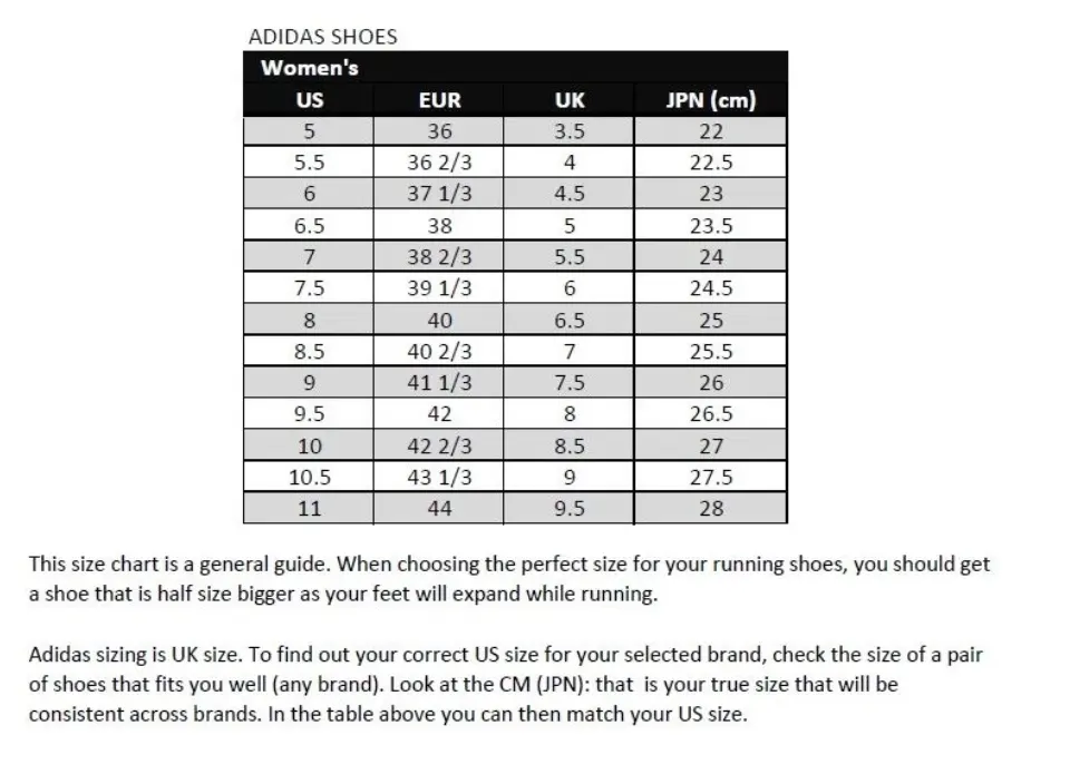 ultra boost size guide