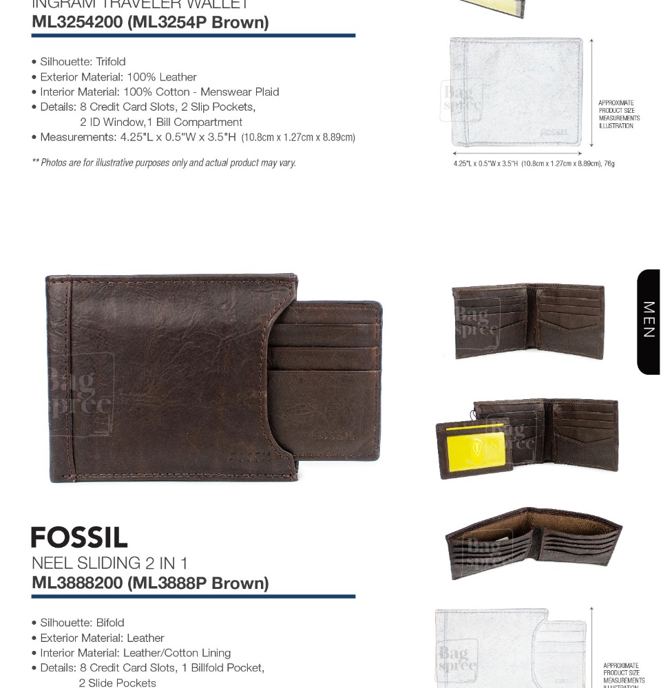 fossil ingram leather wallet